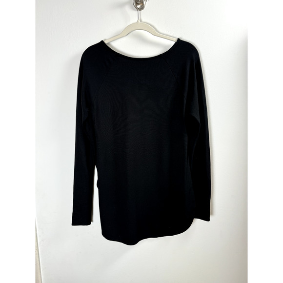 French Connection Black Gold Bar Stud Regency Glam Goth Long Lightweight Sweater - Picture 6 of 7